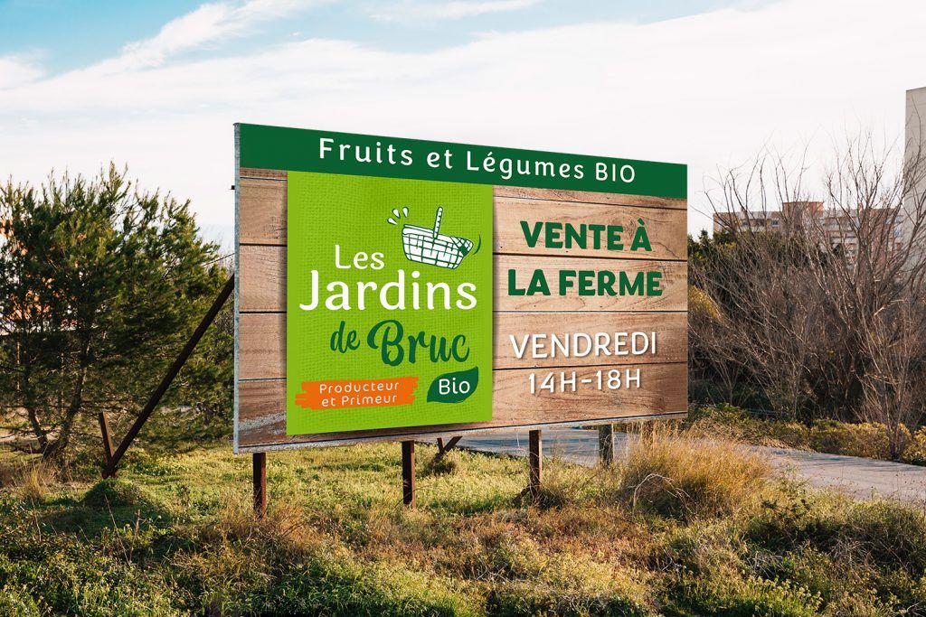 Signalétique - Panneau extérieur Les Jardins de Bruc - Bruc sur Aff